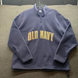 Old Navy Fleece Quarter Zip Pullover Women Large Blue
